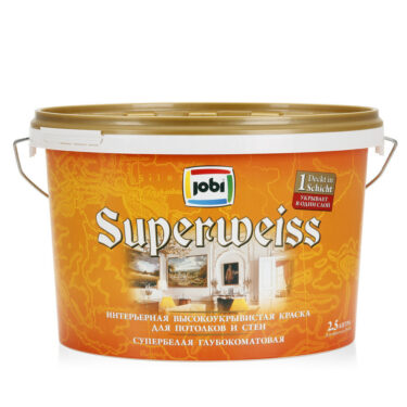 Jobi Superweiss супербелая краска для стен и потолков